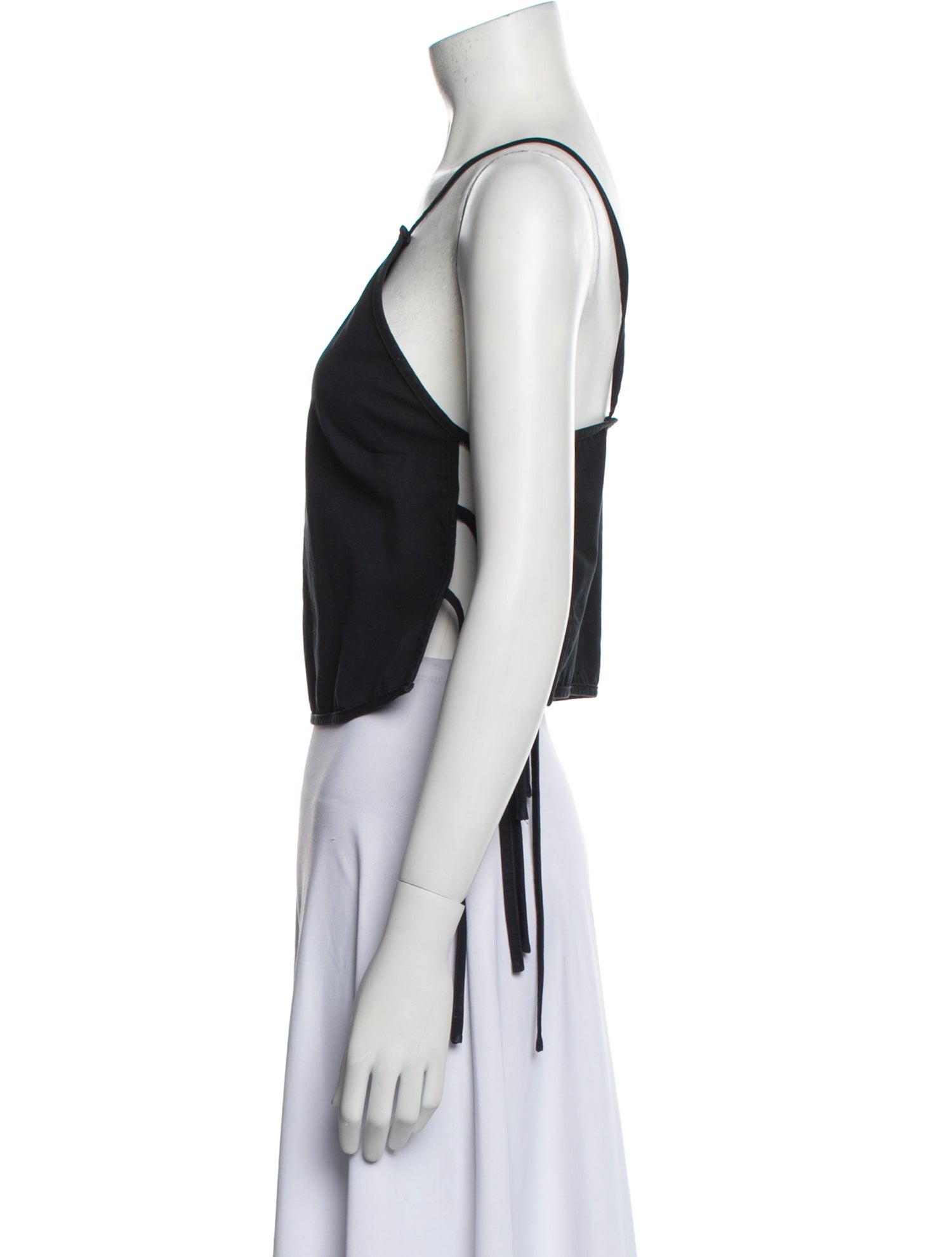 MSGM Square Neckline Sleeveless Crop Top