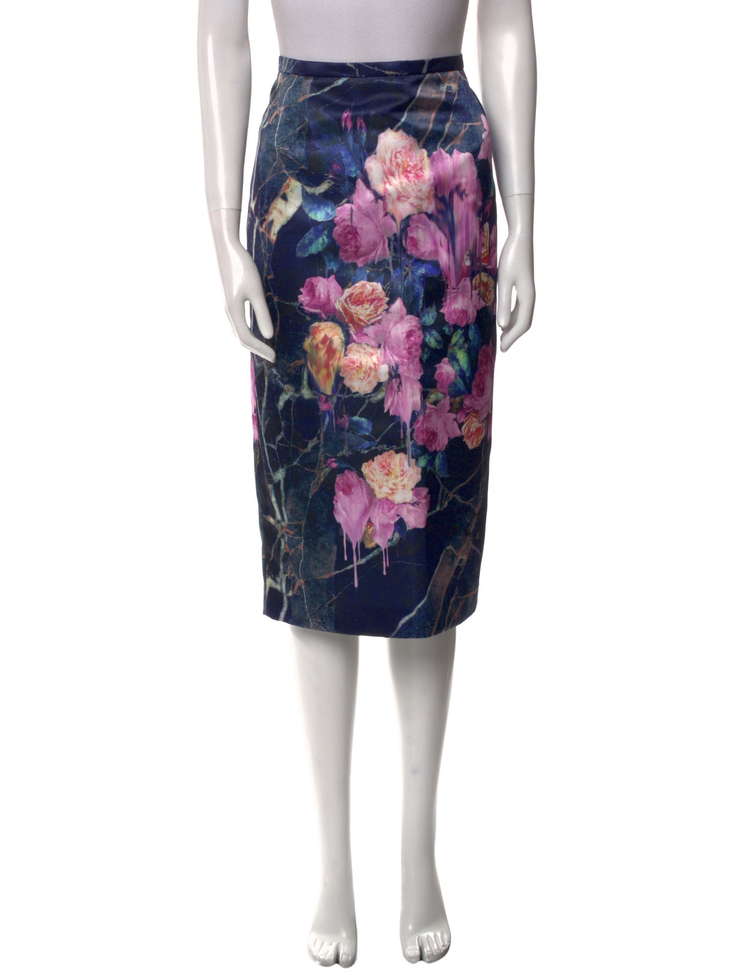 MSGM Floral Print Knee-Length Skirt