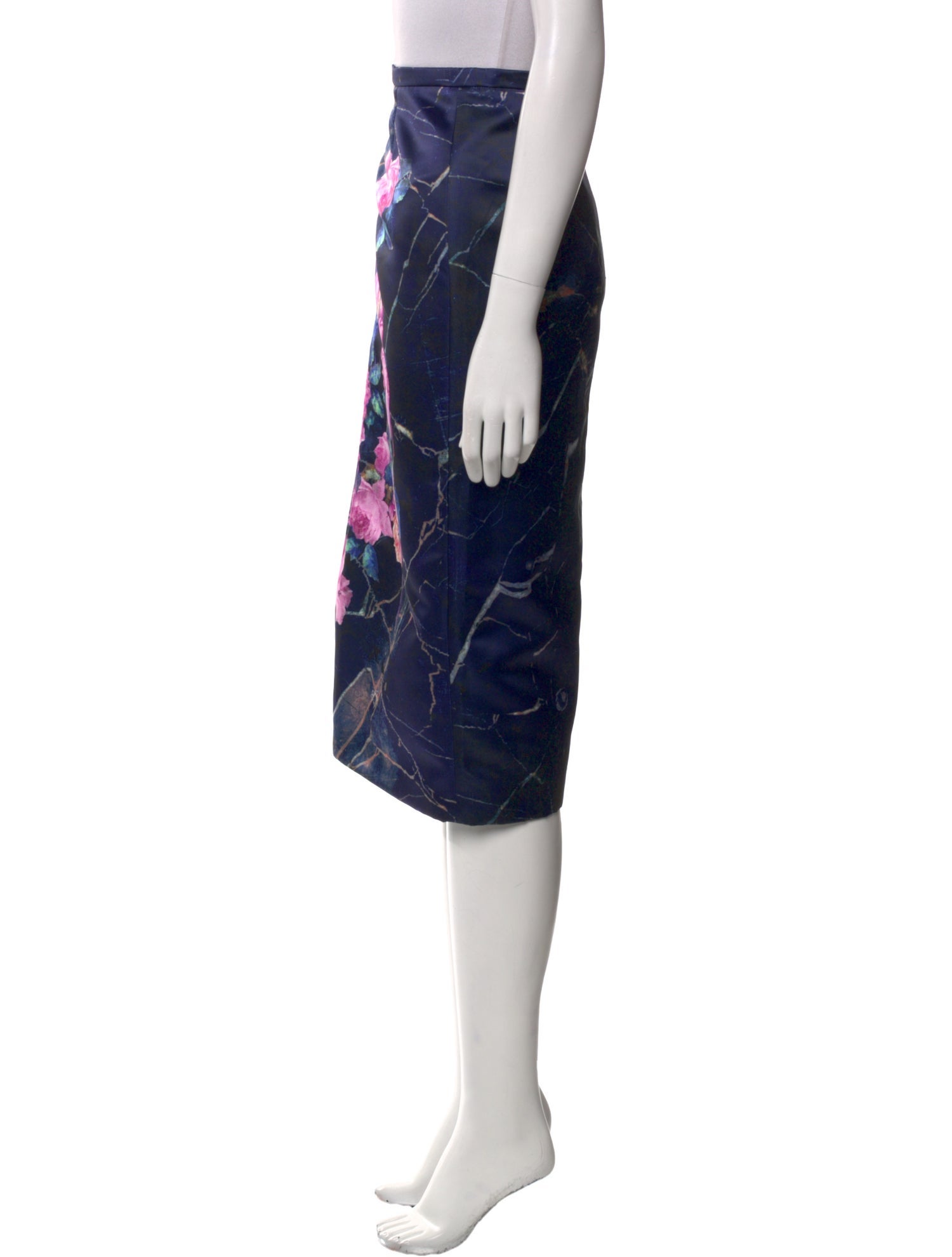 MSGM Floral Print Knee-Length Skirt