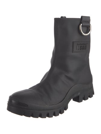 MSGM Leather Combat Boots