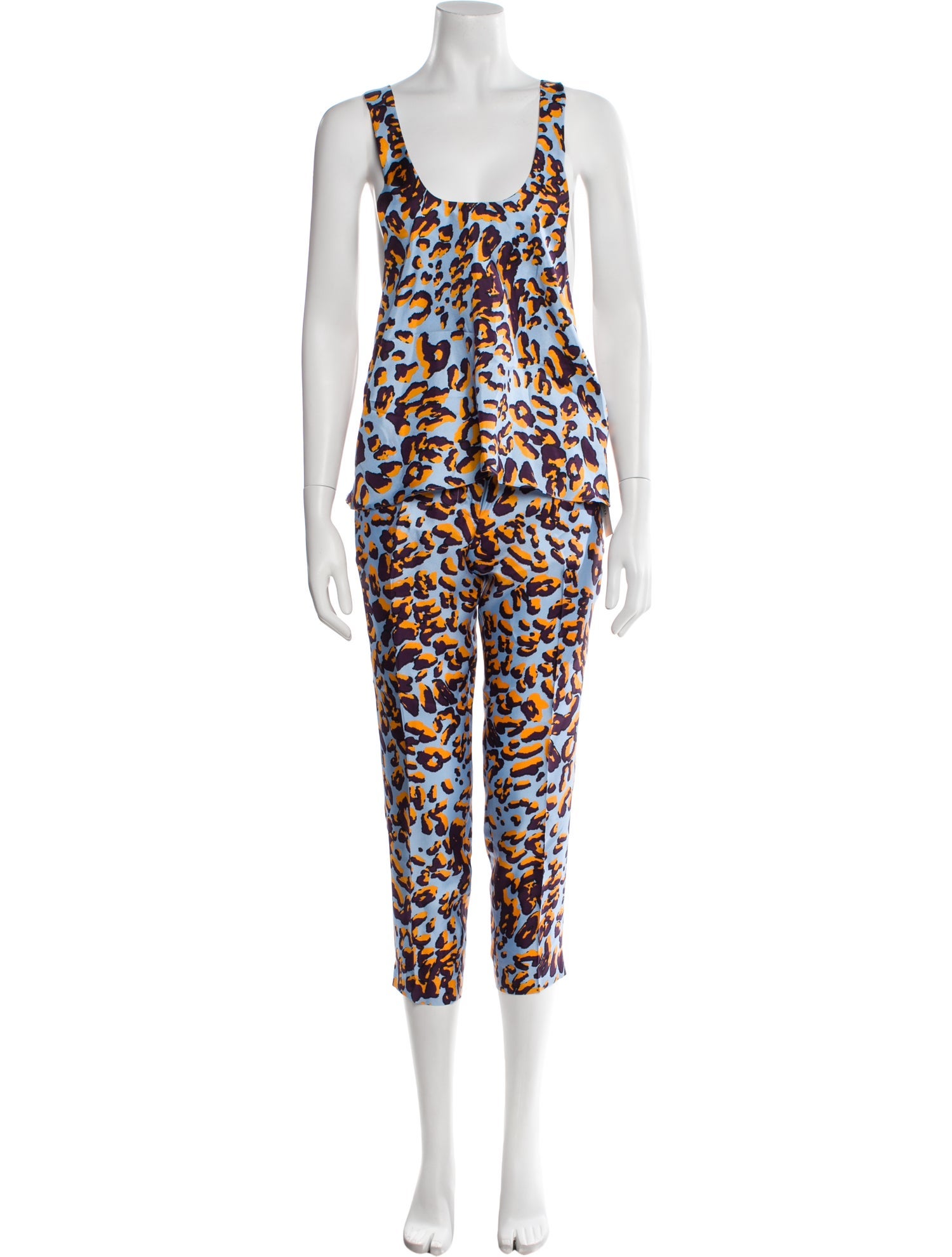 MSGM Silk Printed Pant Set