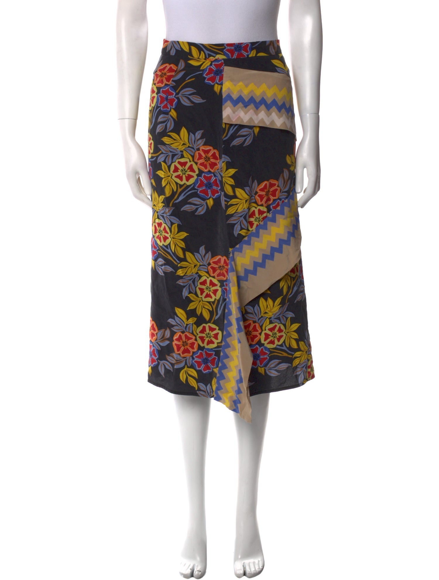 MSGM Silk Midi Length Skirt