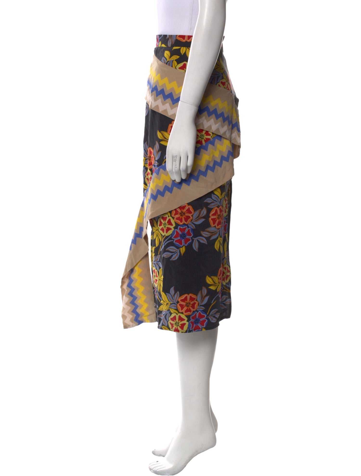 MSGM Silk Midi Length Skirt