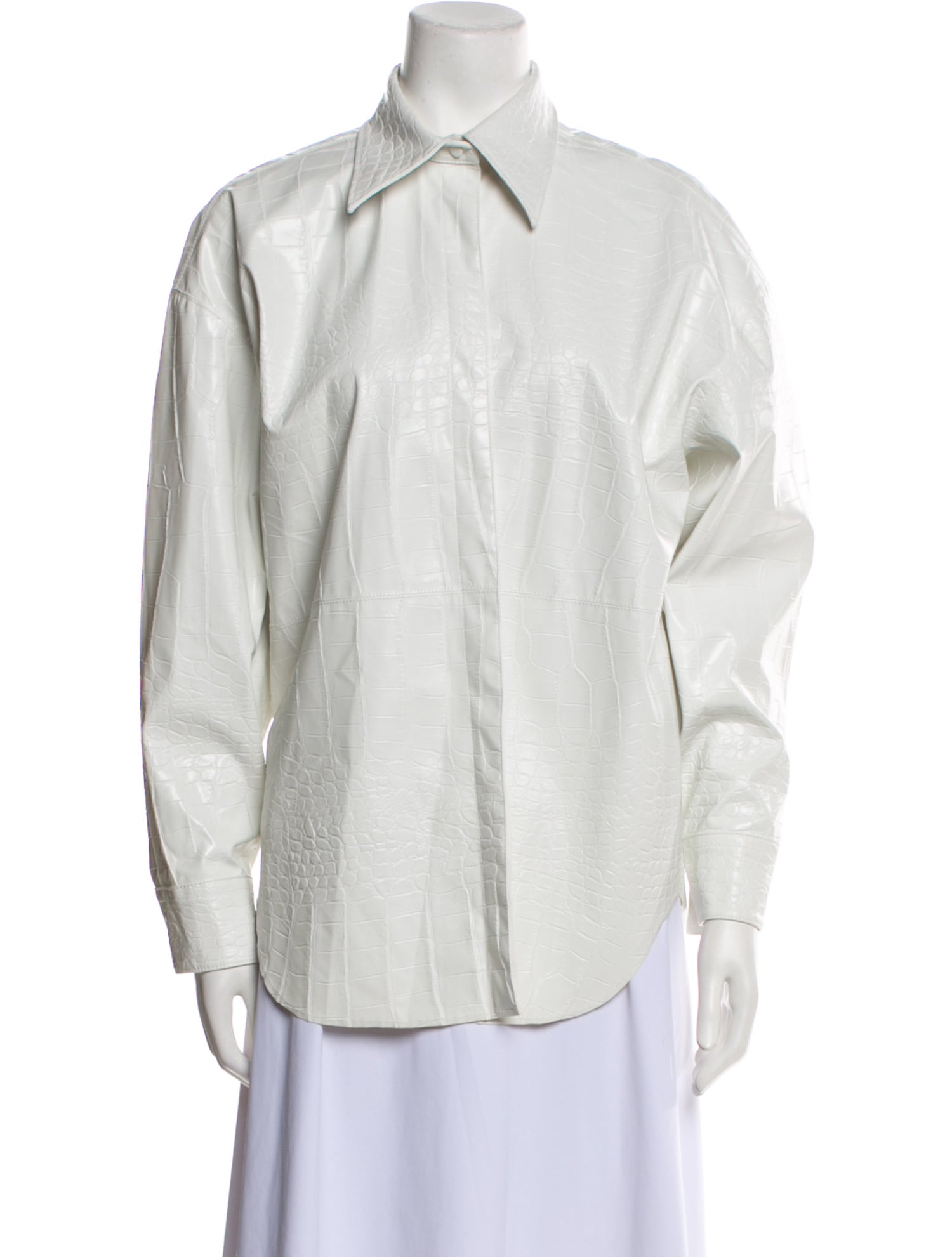 MSGM Long Sleeve Button-Up Top