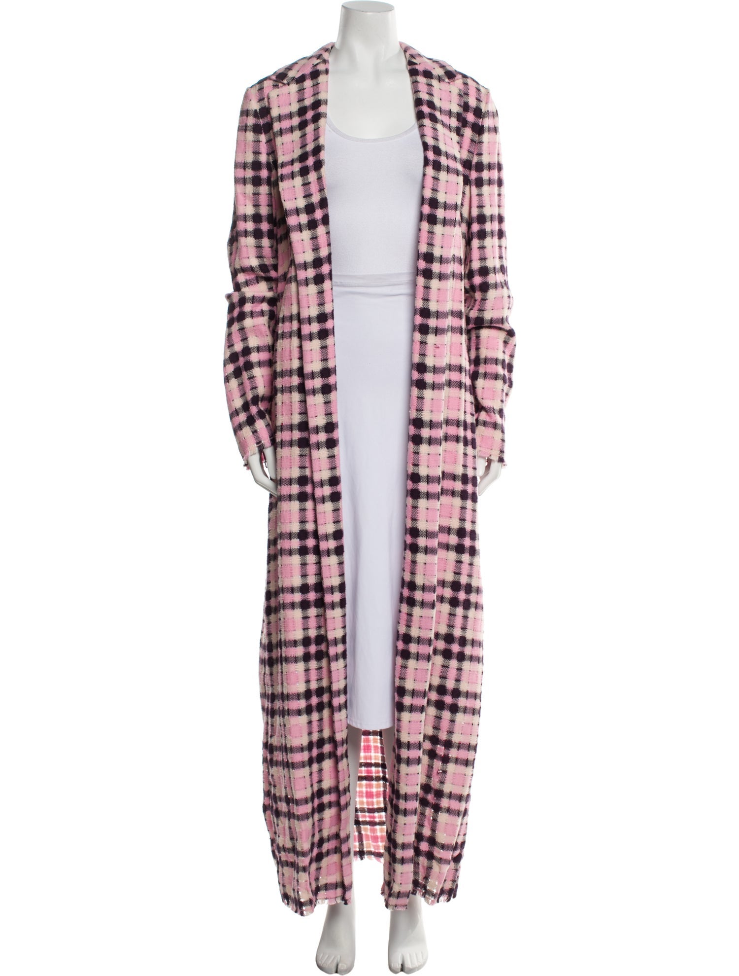 MSGM Plaid Print Coat