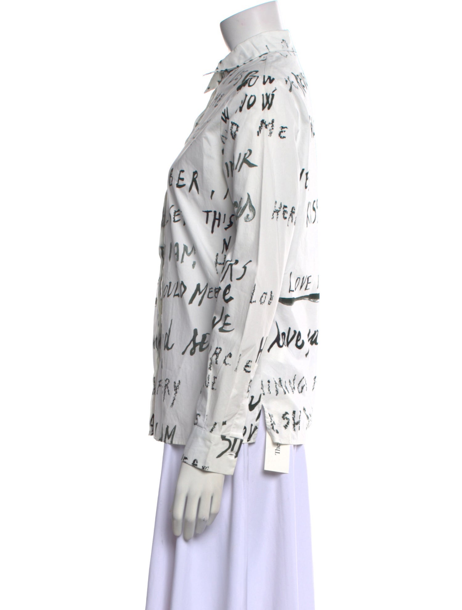 MSGM Printed Long Sleeve Button-Up Top