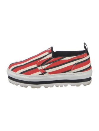MSGM Canvas Striped Sneakers