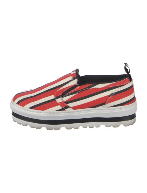 MSGM Canvas Striped Sneakers