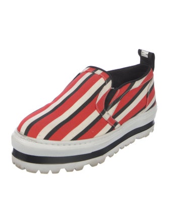 MSGM Canvas Striped Sneakers