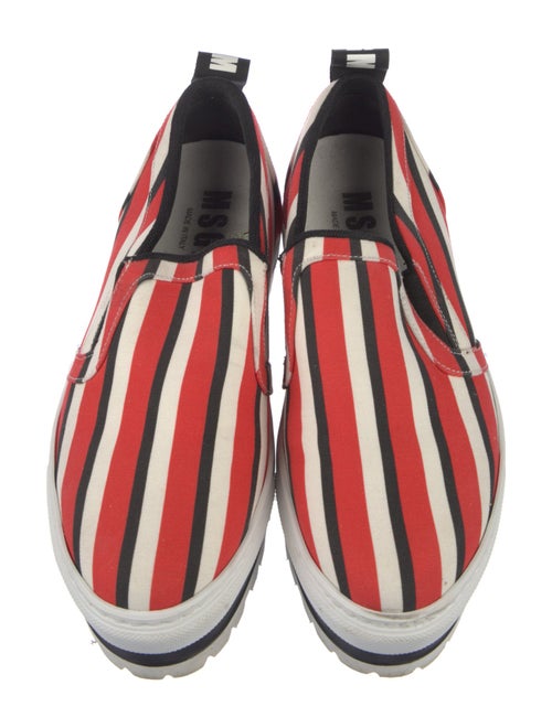 MSGM Canvas Striped Sneakers