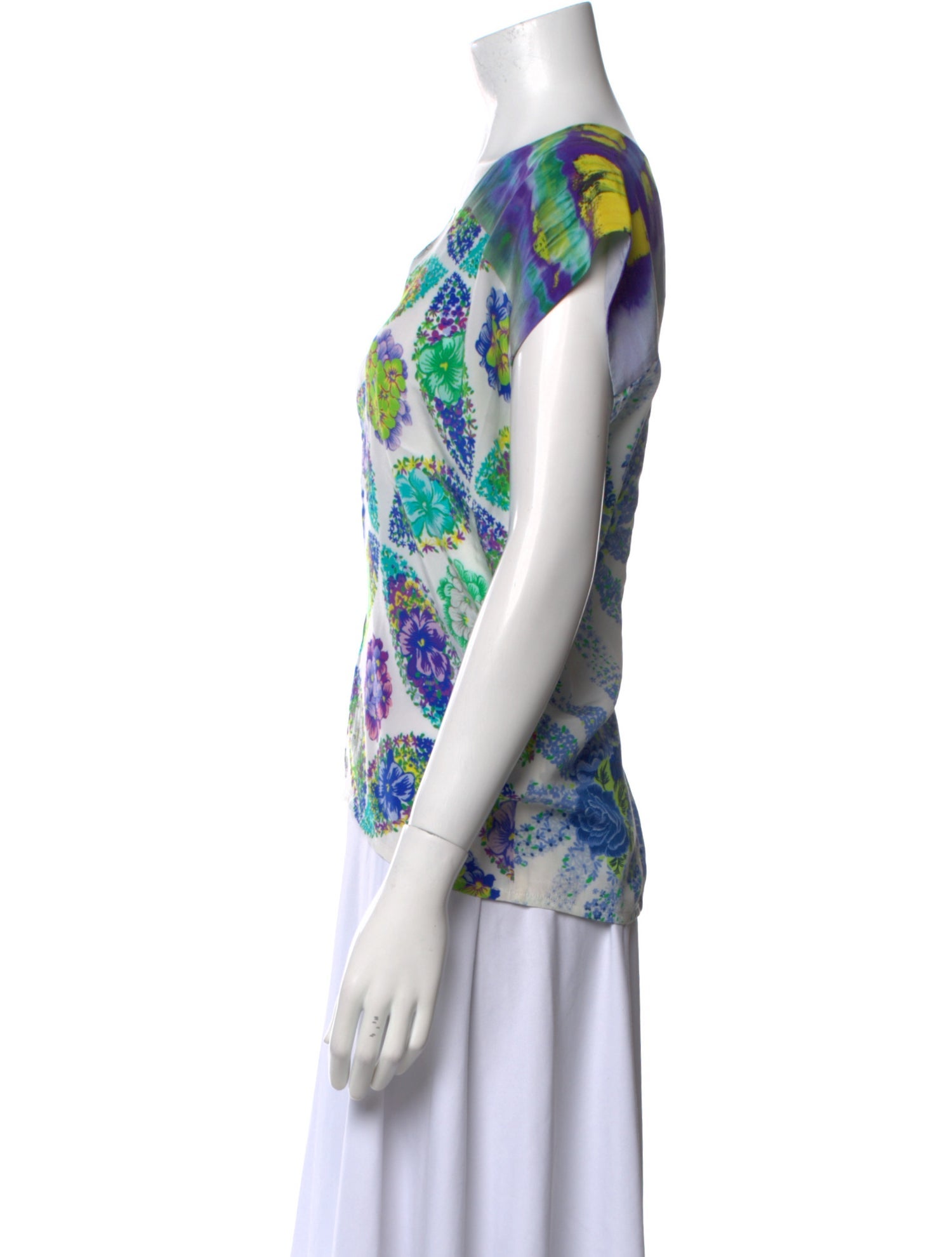 MSGM Printed V-Neck Blouse