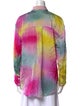 MSGM Tie-Dye Print Long Sleeve Button-Up Top