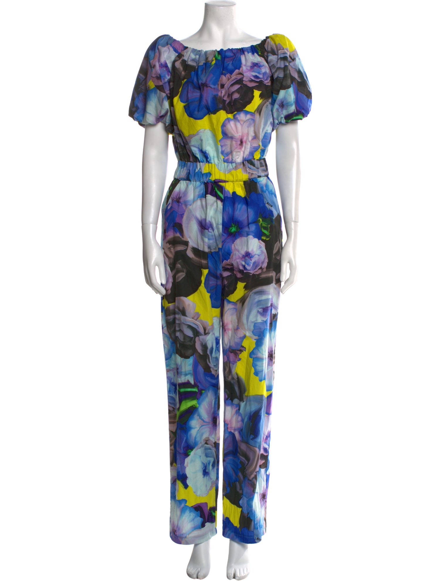 MSGM Floral Print Scoop Neck Jumpsuit