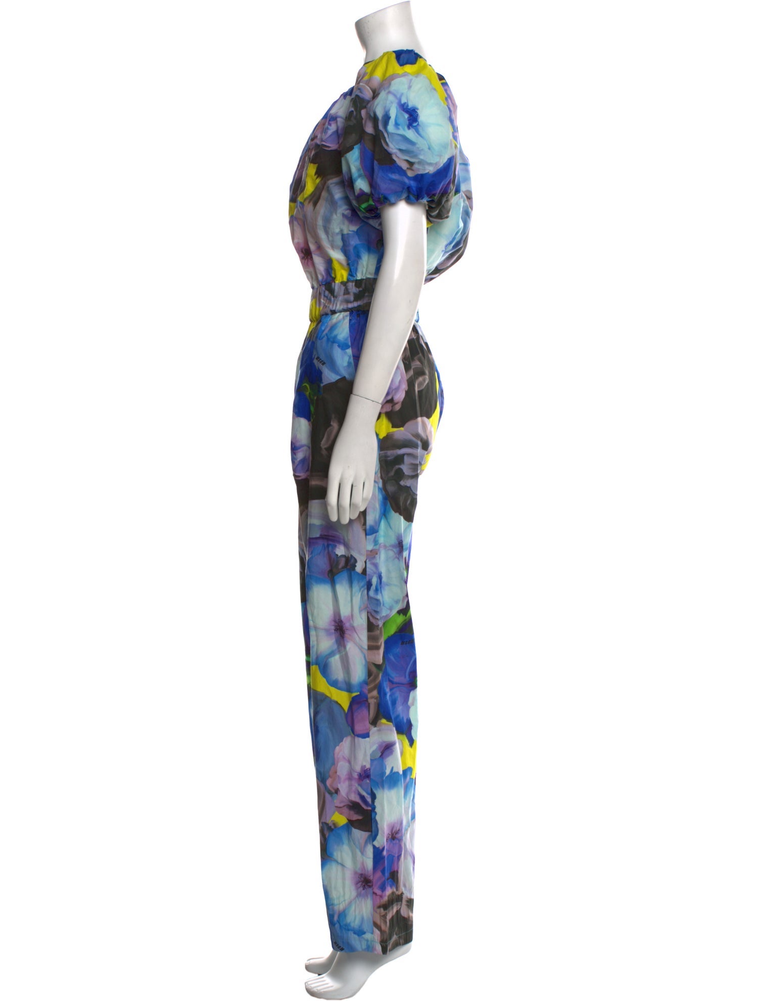 MSGM Floral Print Scoop Neck Jumpsuit