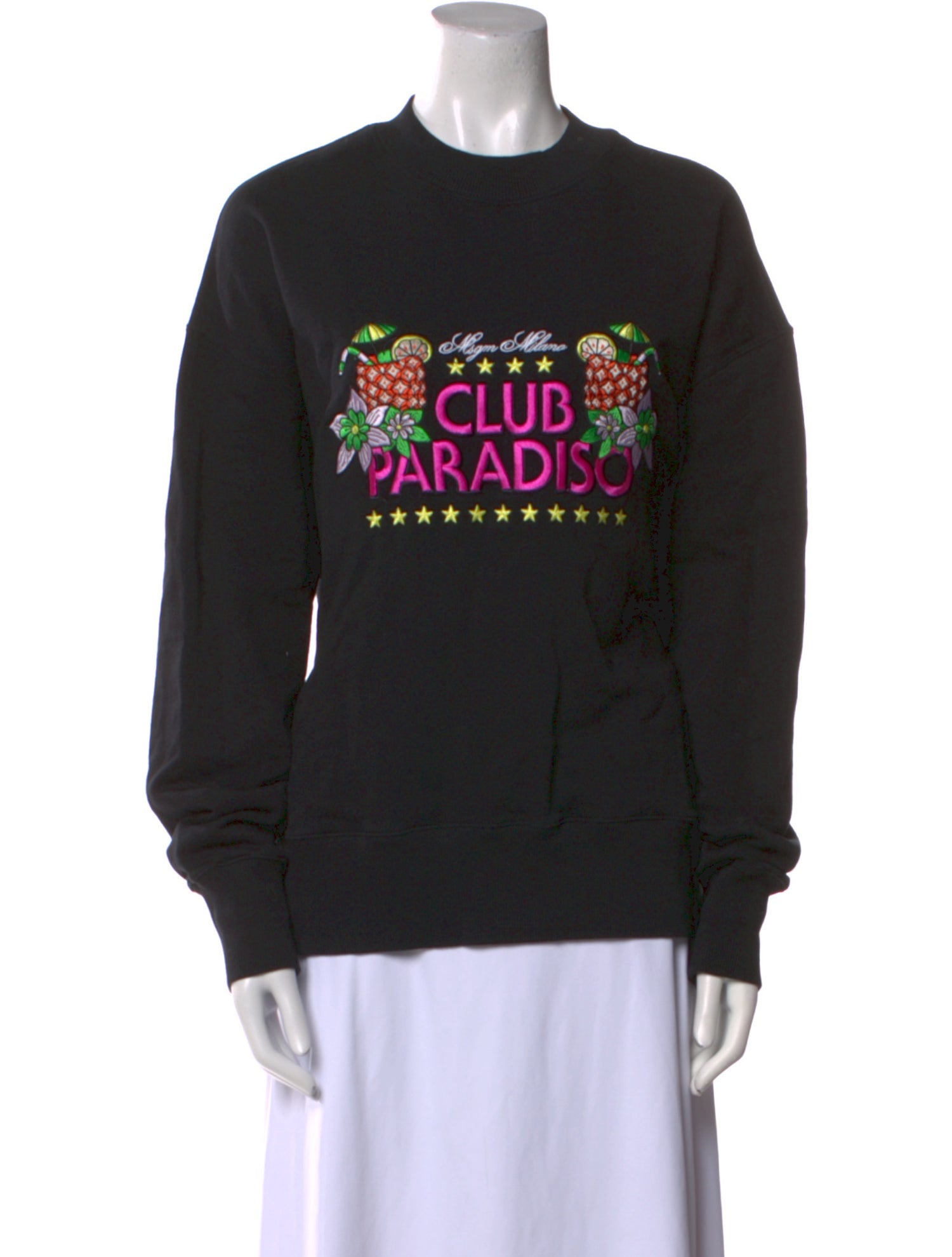 MSGM Graphic Print Crew Neck Sweatshirt