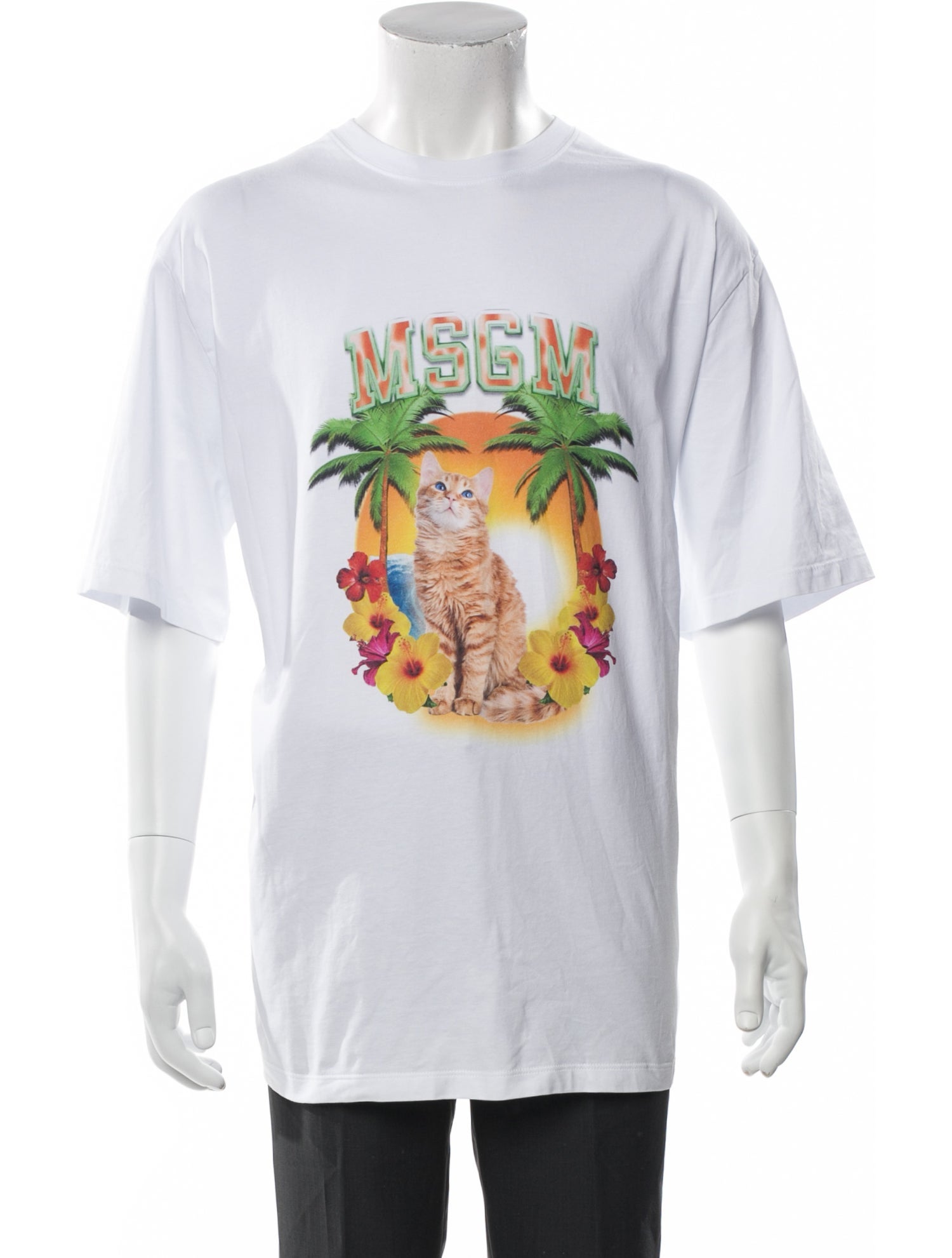 MSGM Graphic Print Crew Neck T-Shirt w/ Tags
