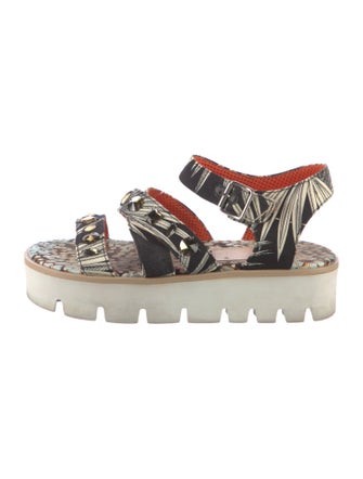 MSGM Canvas Printed Sandals