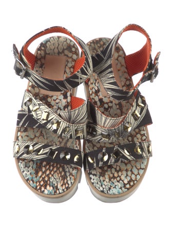 MSGM Canvas Printed Sandals