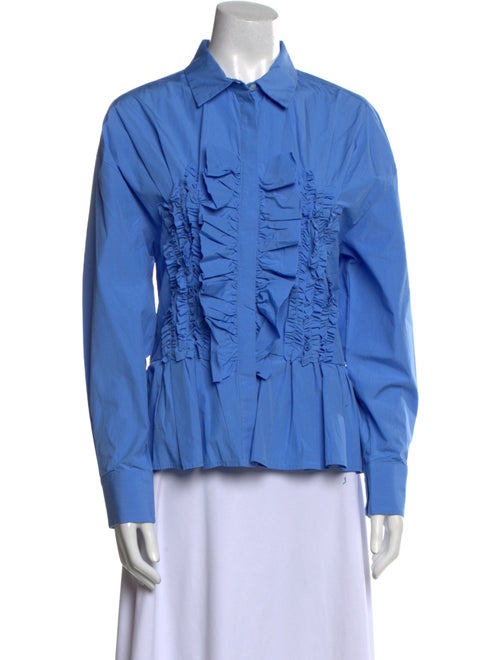 MSGM Long Sleeve Button-Up Top