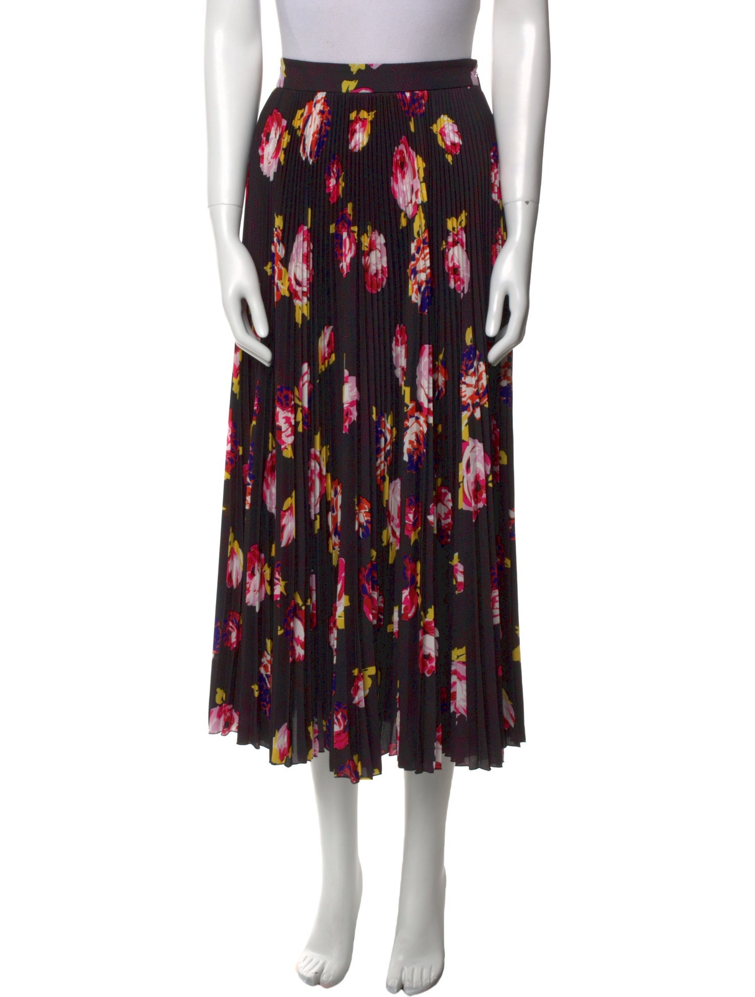 MSGM Floral Print Midi Length Skirt
