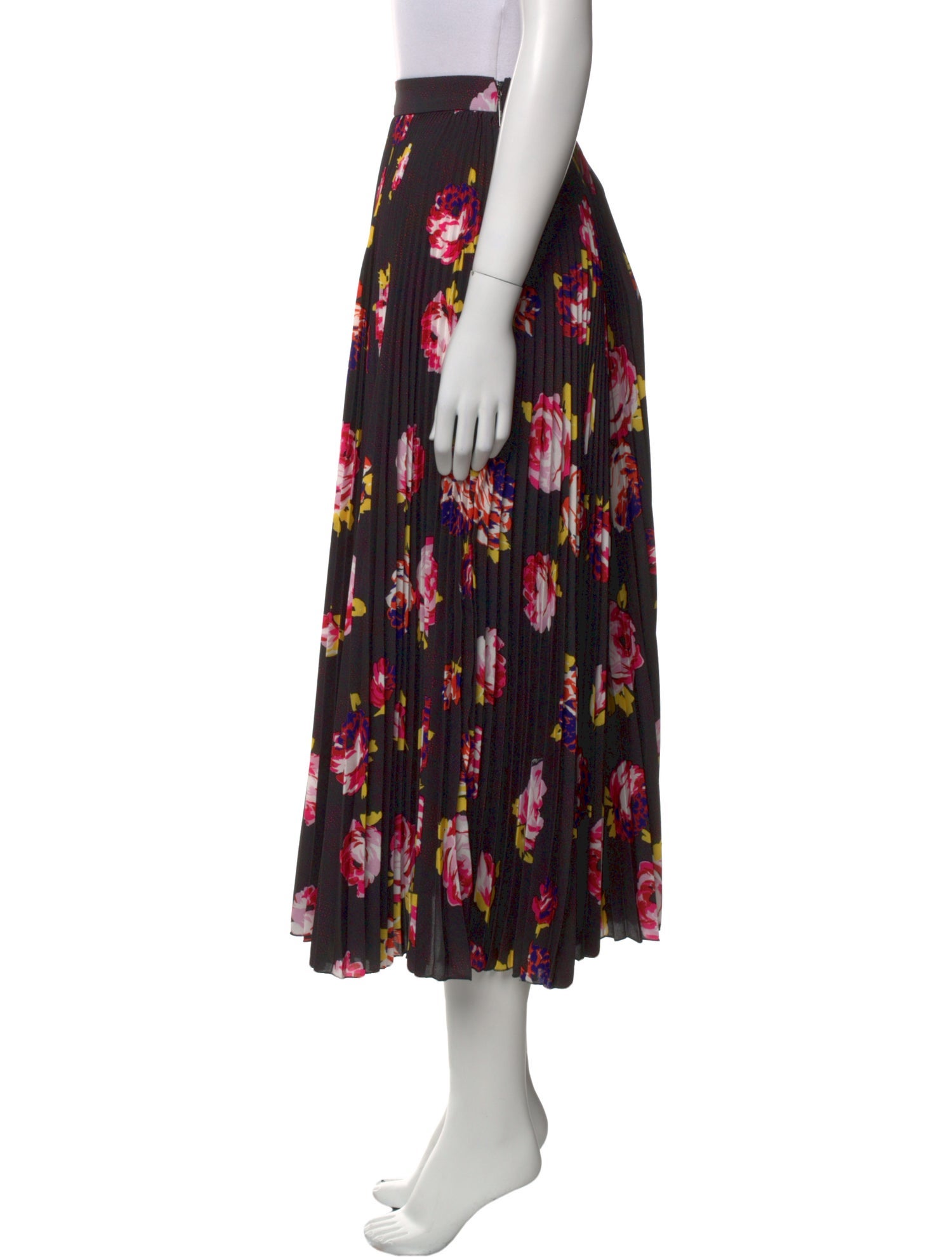MSGM Floral Print Midi Length Skirt