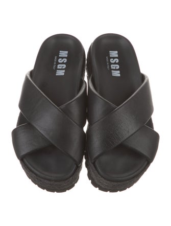 MSGM Leather Slides