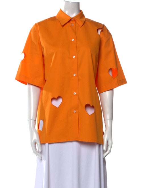 MSGM Short Sleeve Button-Up Top