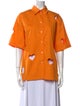 MSGM Short Sleeve Button-Up Top