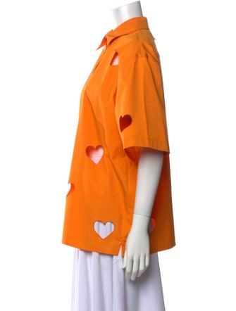 MSGM Short Sleeve Button-Up Top