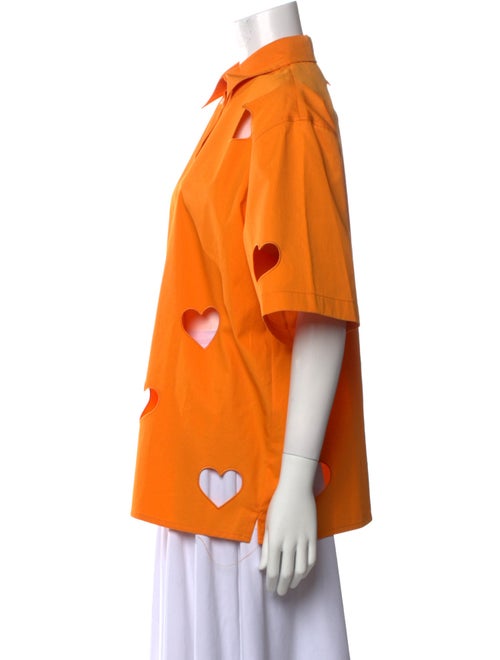 MSGM Short Sleeve Button-Up Top