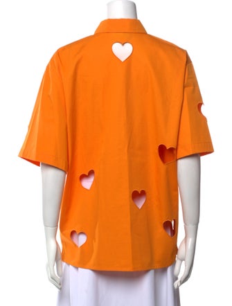 MSGM Short Sleeve Button-Up Top