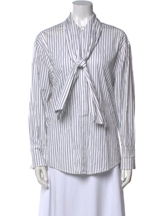 MSGM Striped Long Sleeve Button-Up Top