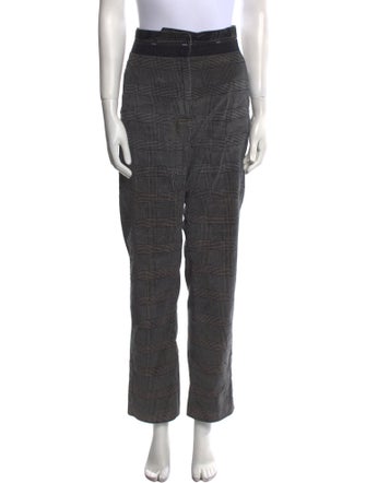 MSGM Plaid Print Straight Leg Pants