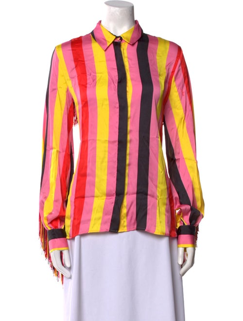 MSGM Striped Long Sleeve Button-Up Top