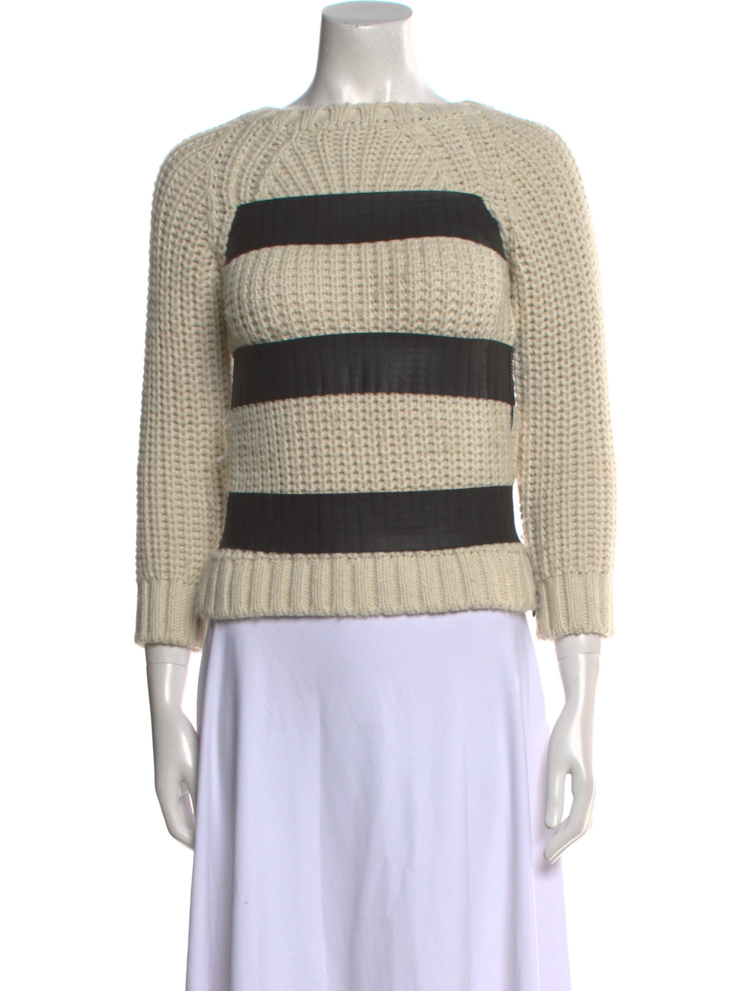 MSGM Striped Bateau Neckline Sweater