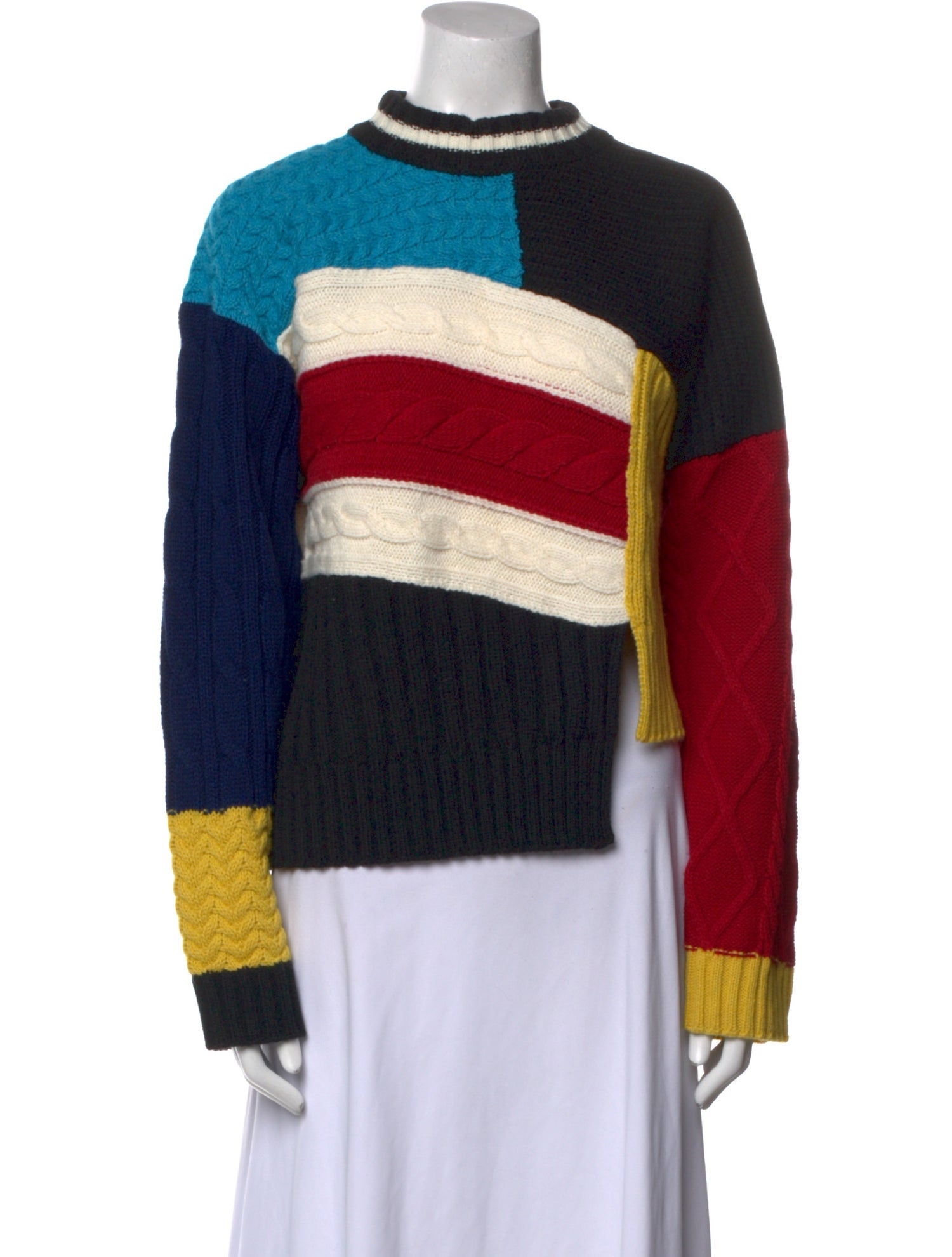 MSGM Striped Mock Neck Sweater