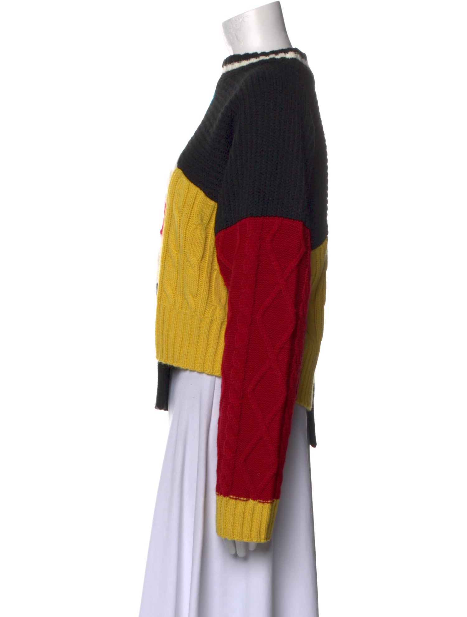 MSGM Striped Mock Neck Sweater