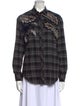MSGM Plaid Print Long Sleeve Button-Up Top