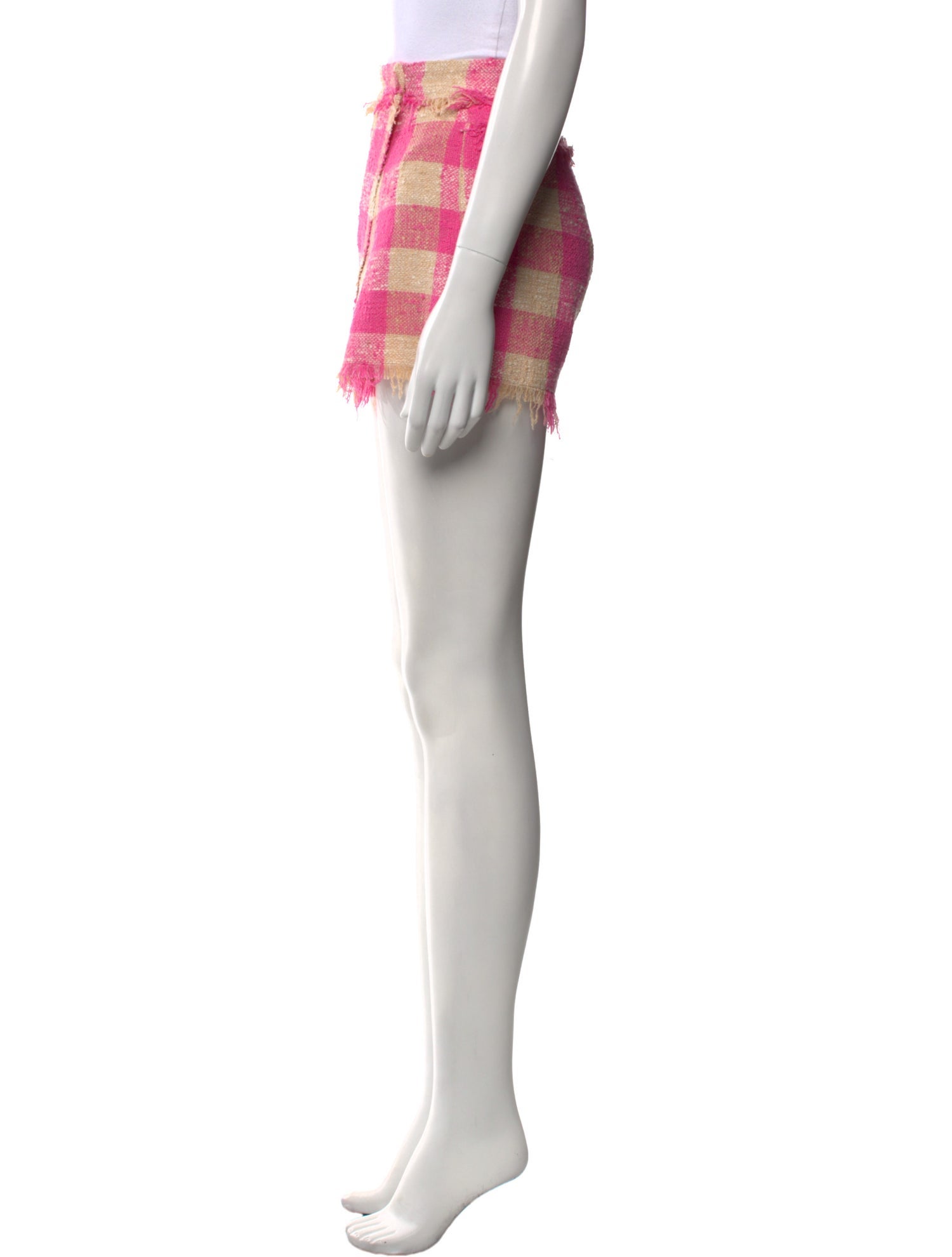 MSGM Plaid Print Mini Shorts