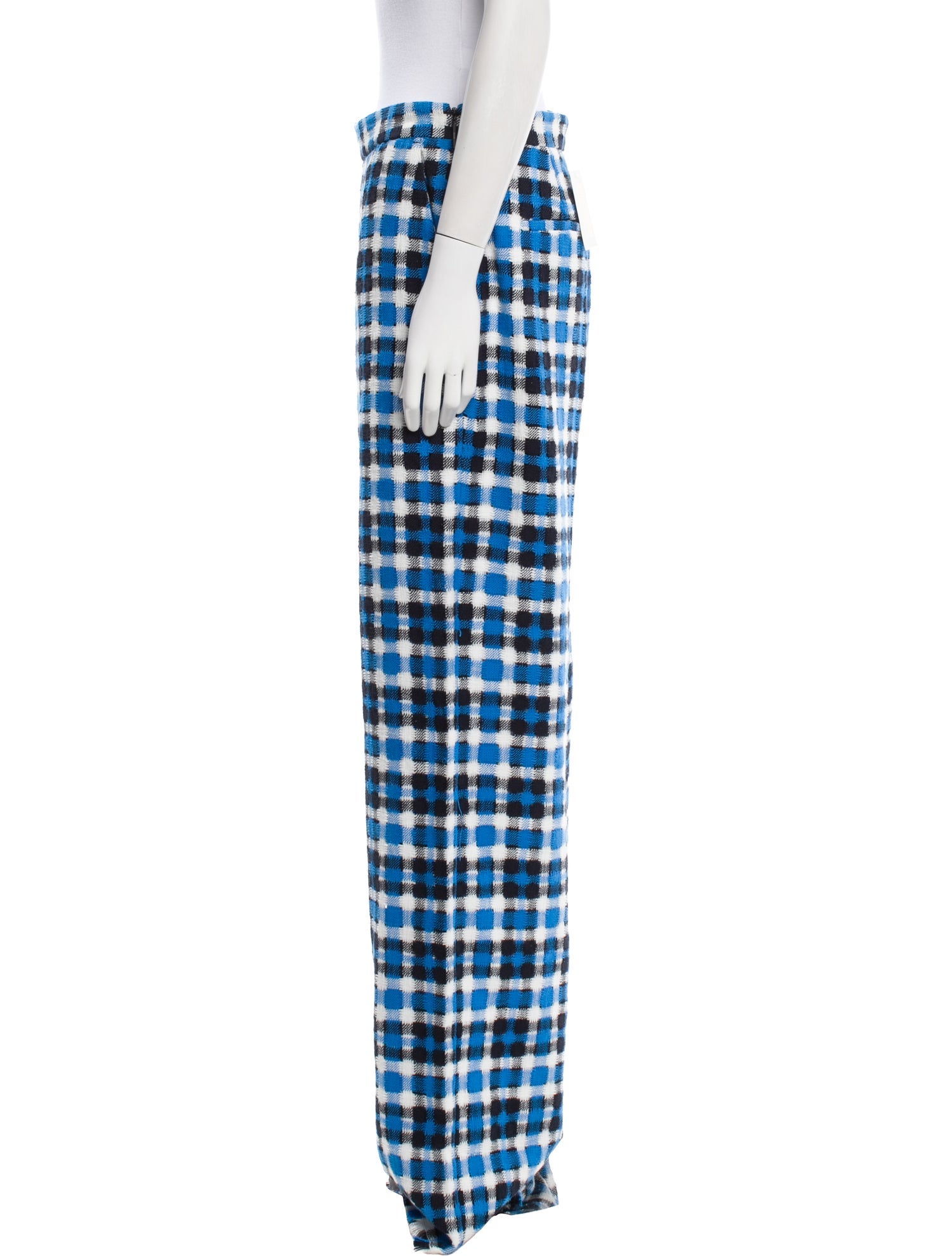 MSGM Plaid Print Wide Leg Pants w/ Tags