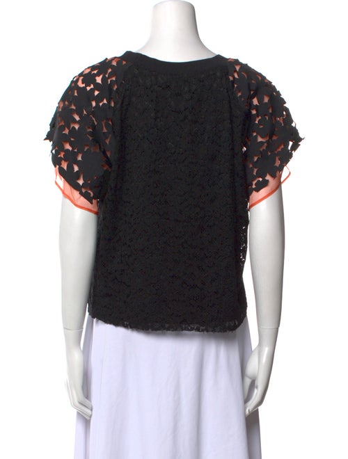 MSGM Lace Pattern Crew Neck Top
