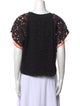 MSGM Lace Pattern Crew Neck Top