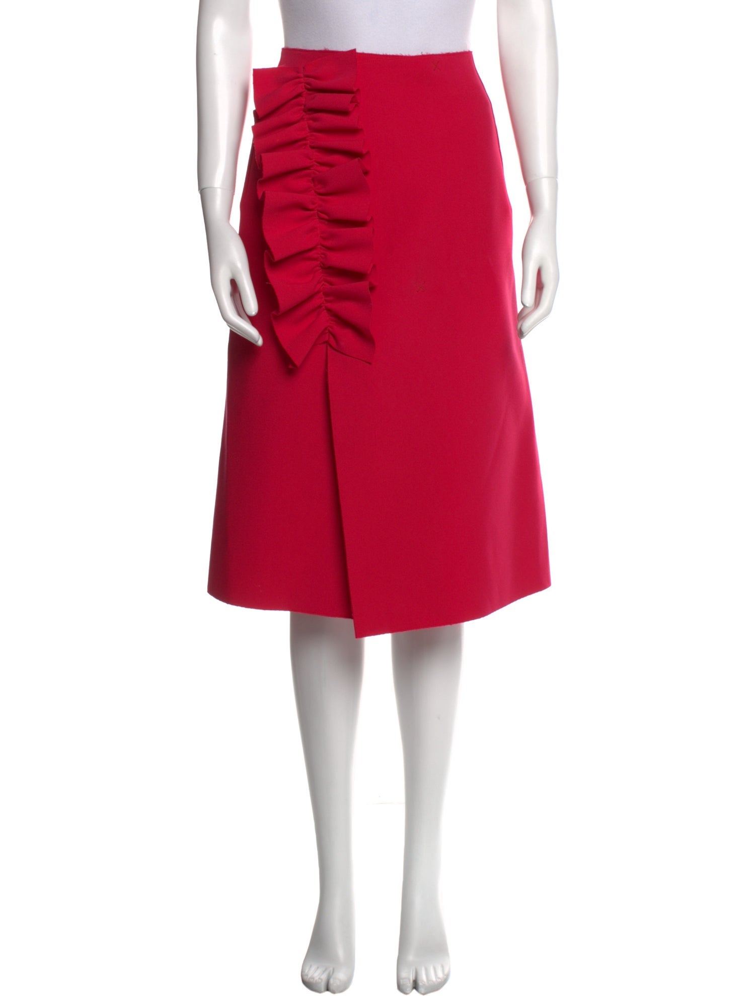 MSGM Raw-Edge Trim Knee-Length Skirt