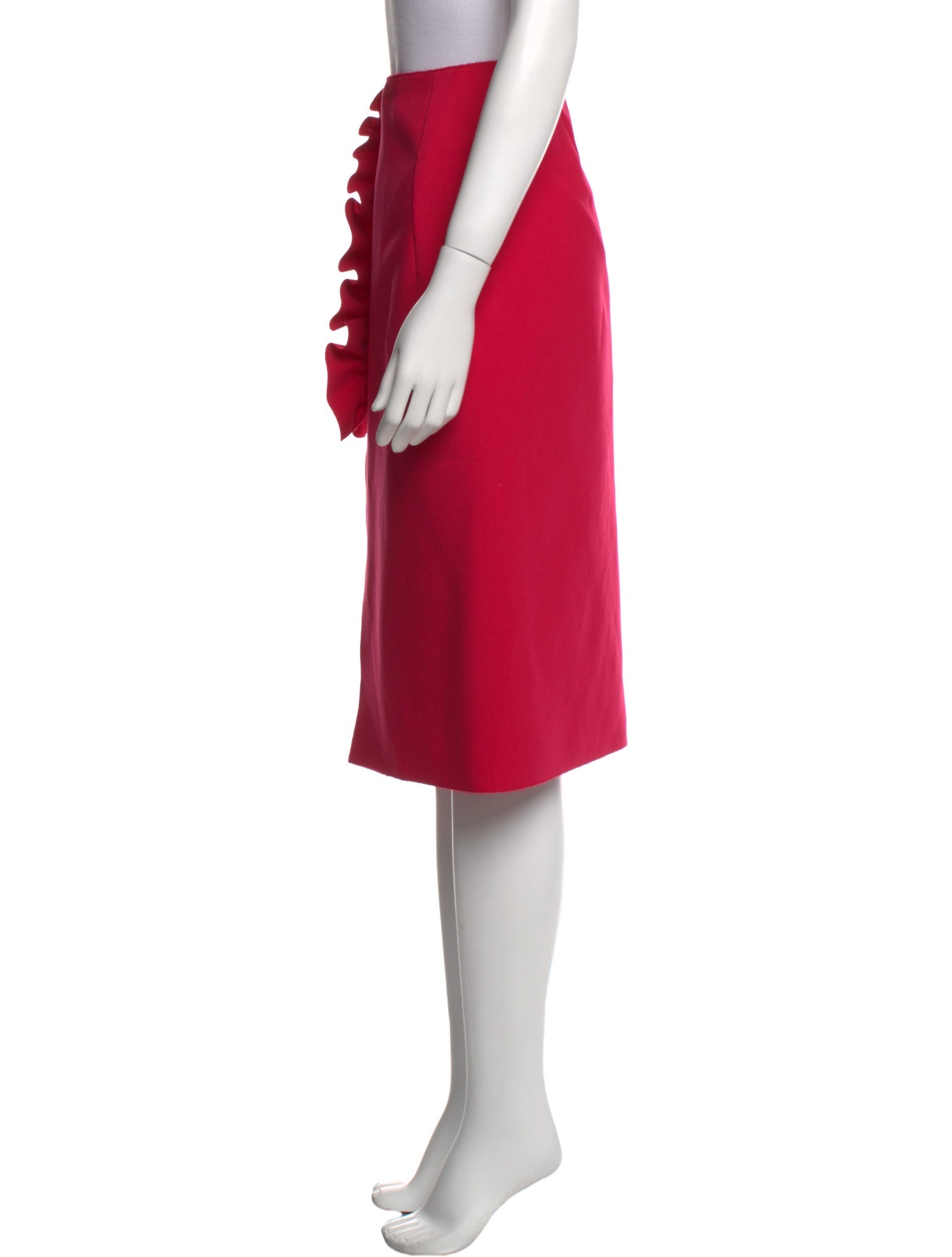 MSGM Raw-Edge Trim Knee-Length Skirt