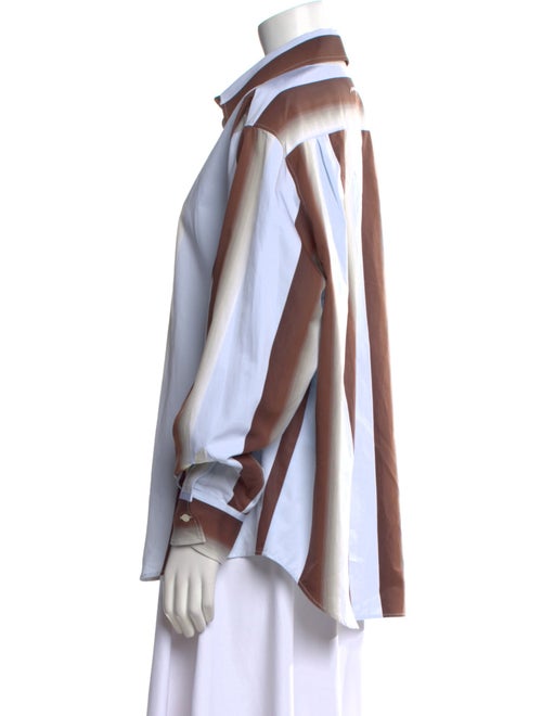 MSGM Striped Long Sleeve Button-Up Top