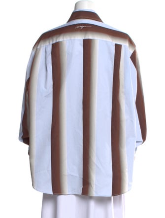 MSGM Striped Long Sleeve Button-Up Top