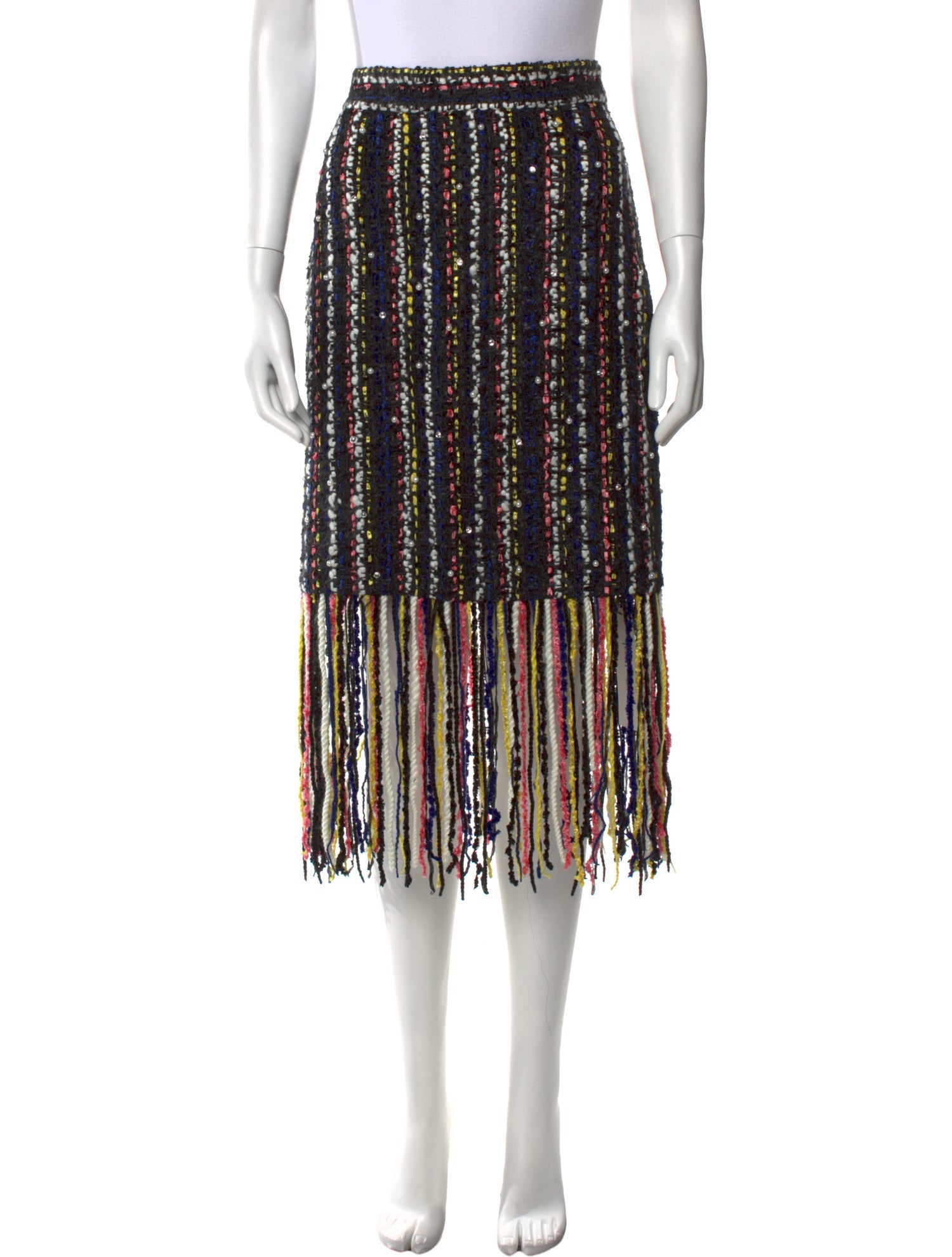 MSGM Striped Midi Length Skirt