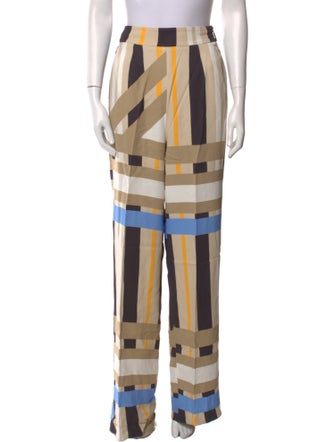 MSGM Plaid Print Wide Leg Pants