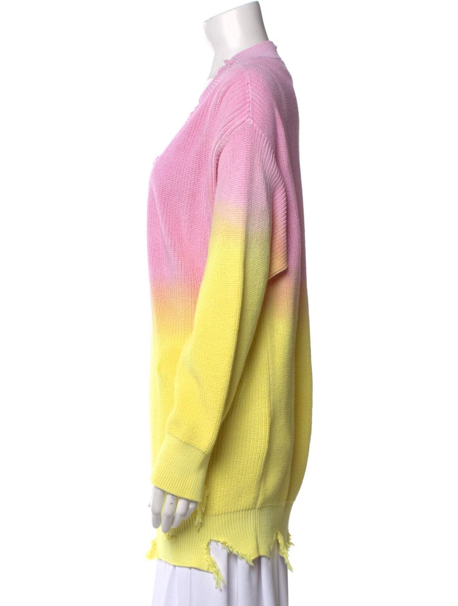 MSGM Colorblock Pattern V-Neck Sweater