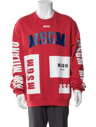 MSGM Graphic Print Crew Neck Pullover